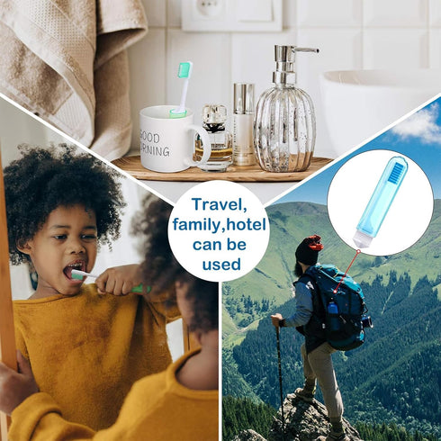 Patelai Travel Toothbrush, Bulk Folding Mini Toothbrush with Case, Soft Portable Travel Size, Individually Wrapped (4