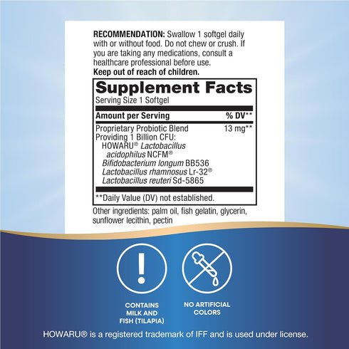 Immune 1 4 60 Nature's Way Primadophilus Reuteri Probiotic Pearls for Men and Women, Digestive and Health*, Billion