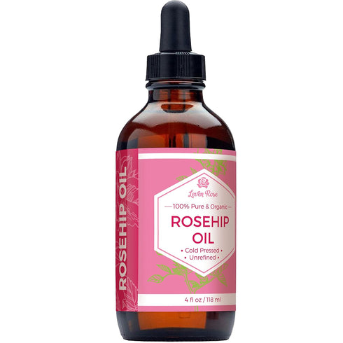 Leven Rose Rosehip Seed Oil for Face, 4 oz - Pure Unrefined Cold Pressed Oil for Body, Nighttime Moisturizer