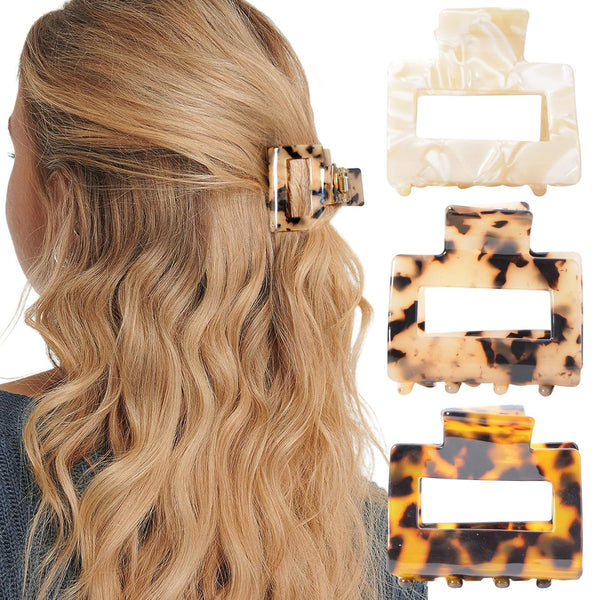 Tortoise Shell Ponytail Cuffs, Elastic Hair Band Hair Tie, Leopard Design for Women Girls, Pack of 3
