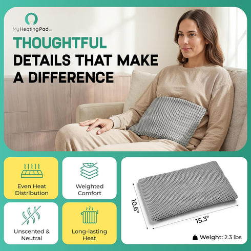 Pack My Heating Pad Deluxe Microwavable Heating Pad for Back, Neck, Shoulder and Cramps - Deluxe Unscented Heat