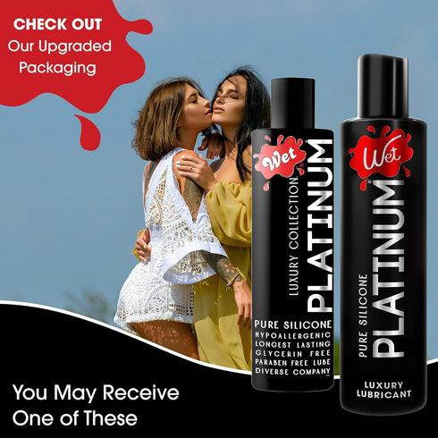 Wet Platinum Silicone-Based Personal Lubricant, 9 fl oz, Ultra Smooth, Waterproof Formula