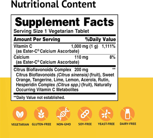 American Health Ester-C with Citrus Bioflavonoids, Tablet, 45 Count