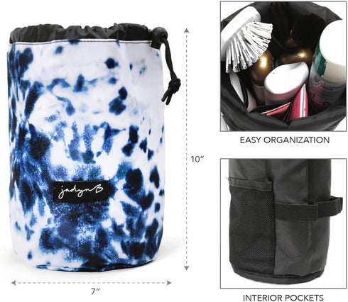 Jadyn Cinch Top Compact Travel Makeup Bag, Cosmetic Organizer for Women (Tie Dye)