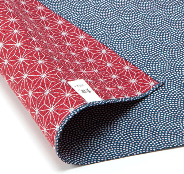 TAYU-TAFU FUROSHIKI Wrapping Cloth, Reversible Cotton, Navy Blue/Deep Red
