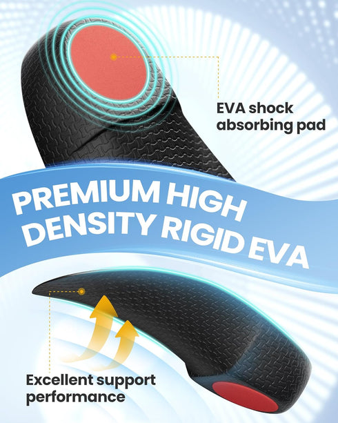 QBK 3/4 Arch Support Insoles for Women/Men, High Arch Supports for Plantar Fasciitis, Flat Feet, Relief Heel Spur Pain,