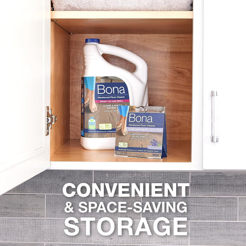 Bona Hardwood Floor Cleaner Concentrate - Lavender Thyme Scent, 1 fl oz, Pack of 4 (Makes 128 fl oz) - Residue-Free