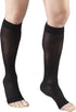 Truform Sheer Compression Stockings, 15-20 mmHg, Women's Knee High Length, Open Toe, Black, Large