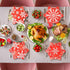Naozinebi 48 Count 9inch Winter Snowflake Paper Plates Red Christmas Plates Red Snowflake Shaped Christmas Dessert