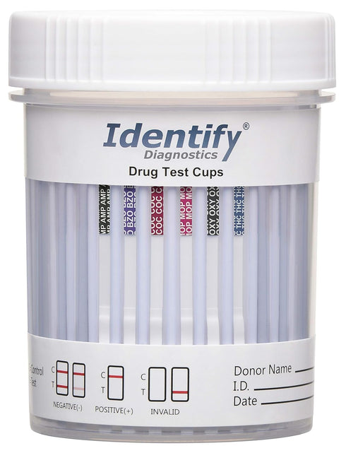 Identify Diagnostics Drug Test Cups - 5 Pack - 6 Panel CLIA Waived Instant Urine Drug Test Kit
