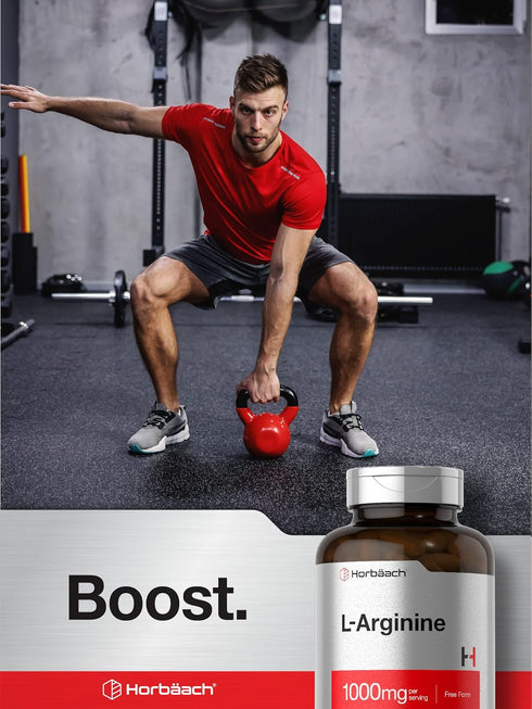Horbaach L Arginine 1000mg Capsules | 150 Powder Pills | Non-GMO & Gluten Free Supplement