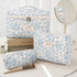 3 Pcs Cotton Quilted Makeup Bag Cute Aesthetic Floral Toiletry Bag, Large Travel Cosmetic Pouch for Women Girls