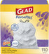 Glad Trash Bags - OdorShield Tall Kitchen Drawstring Garbage Bags, Lavender, 13 Gal, 110 Ct
