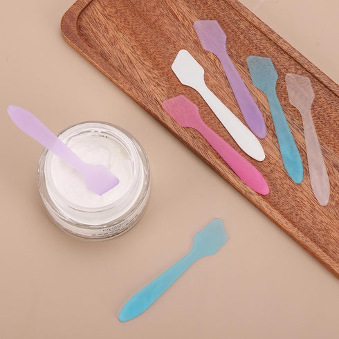 Tbestmax 300 PCS Mini Cosmetic Spatulas 3.2" x 0.6" Disposable Makeup Spatulas Plastic Spatulas Facial Creams Skin Care Spatulas Multicolor