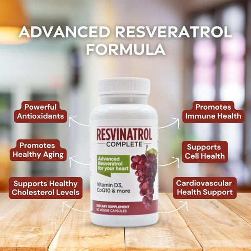 Capsules, 60 Count, Resveratrol Supplement Supports Healthy Aging, Heart Health, Immune Function with Quercetin