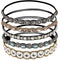 Teenitor 5pcs Rhinestone Beaded Hairbands for Women, Handmade Crystal Beaded Elastic Head Bands, 20-26.8"(51-68cm)