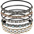 Teenitor 5pcs Rhinestone Beaded Hairbands for Women, Handmade Crystal Beaded Elastic Head Bands, 20-26.8"(51-68cm)