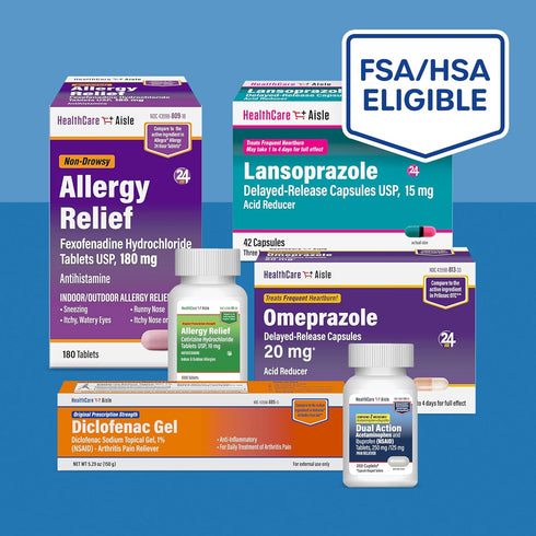 HealthCareAisle Allergy Relief - Fexofenadine Hydrochloride Tablets USP, 180 mg, 90 Tablets - Non-Drowsy 24-Hour Relief