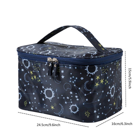 HOYOFO Makeup Bag Cosmetic Bags for Women, Travel Makeup Organizer Case, Starry Sky Design