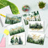 KTHONIOMANTE 24 Pack 6 7.9x5.9 Inches Green Forest Thank You Cards with Envelopes & Stickers - Watercolor Nature Blank