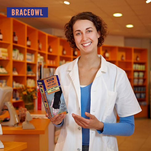 BRACEOWL Adjustable Night Splint Carpal Tunnel Wrist Brace for Pain Relief, Tendonitis & Arthritis – Fits Left or Right
