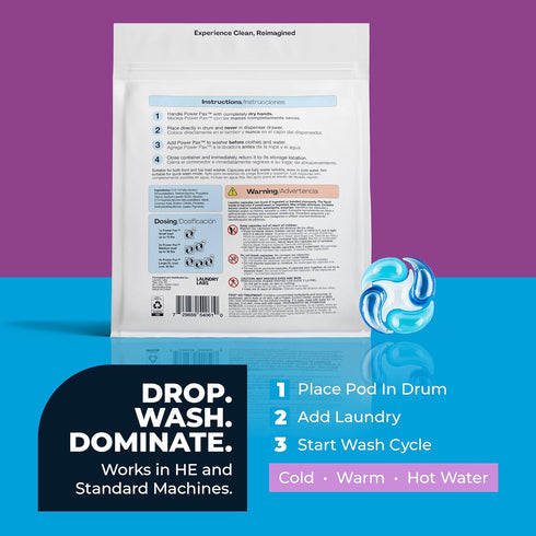 laundry labs 5-in-1 36 Count PowerPax Laundry Detergent Pods, Concentrated Enzyme Clean pods for Stain Removal, Odor