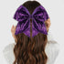 Large 7 Inch Glitter Bow Clip, Sequin Bling Party Hair Accessories for Women, Teens, Girls, Kids (Dark Purple)