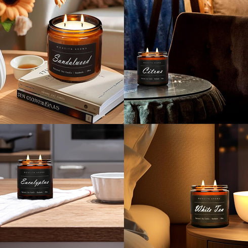 Home|19oz 100h Candle|2 MOASITN Citrus Large Heavenly Scented Candles for Long Lasting Clean Burn|Natural Soy