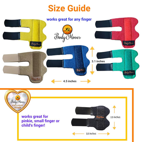 BodyMoves 5 Finger Splints plus 1 Pinkie/Kid Splint, with Black Pinkie
