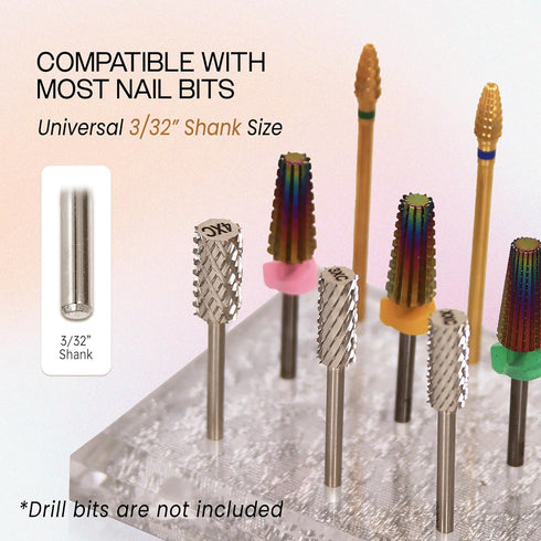PANA Nail Drill Bit Holder, Clear Acrylic Stand Display Organizer for Manicure Tools, 12 Holes