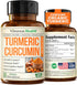 Turmeric Supplement - High Potency Curcumin with 1200 mg Organic Turmeric and 95% Curcuminoids, 60 Capsules