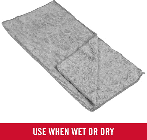 Rubbermaid All Purpose Microfiber Cleaning Cloth Towels, 50 Pack, 14"x14", Non-Scratch, Reusable for Home and Kitchen