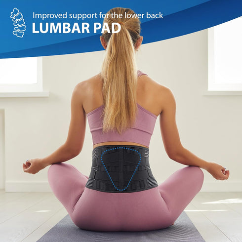 ORTONYX Lower Back Support Belt for Men and Women, Heavy Work Lifting, Back Pain Relief, Herniated Disc, Sciatica