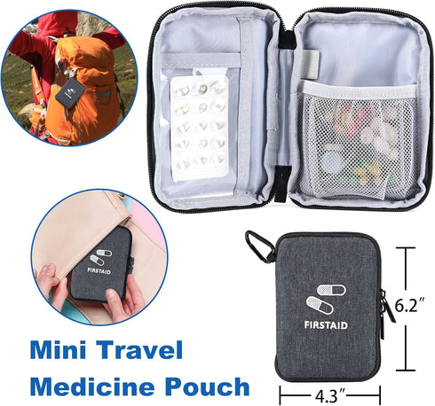 Strap,Famliy Medication Organizer Storage Bag,Portable Pill Bottle Organizer with Hand or One Shoulder,Travel Medicine