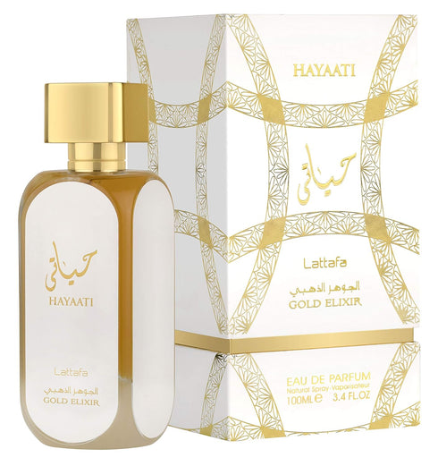 Lattafa Hayaati Gold Elixir Eau De Parfum Spray for Unisex, 3.4 Ounce