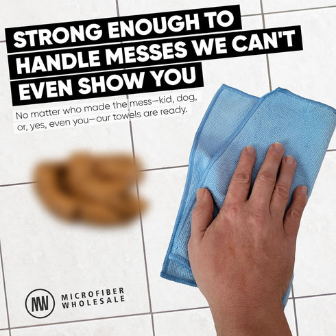 Microfiber Cleaning Cloth - 12 Pack, All Purpose Towels for Home, Clean, Dust, Polish, Soft, Absorbent, Durable