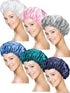 Syhood 6 Pieces Sleep Cap Satin Bonnet, Soft Elastic Night Hair Cover for Women in Navy Blue, Blue, Pink