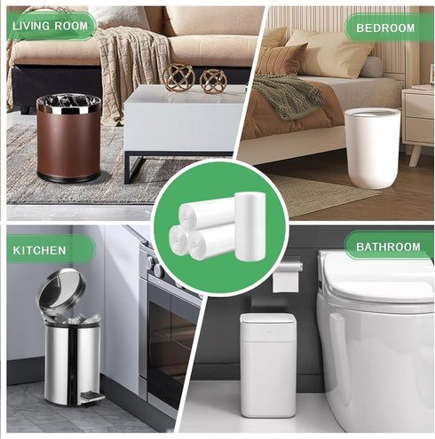 Small Trash Bags, 3 Gallon, 108 Count Garbage Bags, Bathroom Mini Trash Can Liners, Clear