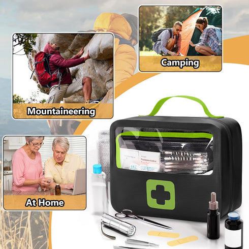 Marscamd Waterproof Empty First Aid Bag with a Detachable Panel, Small Medical Bag with Molle System, Green (Bag Only)