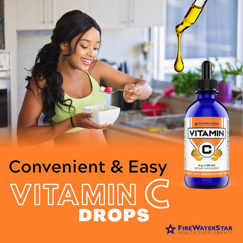 FWS Liquid Vitamin C Drops - Bioactive Vitamin C Liquid Supplement for Adults and Kids, Organic, Non-GMO