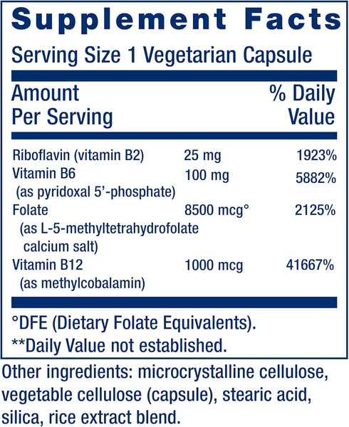 Life Extension Homocysteine Resist, Heart & Brain Cognitive Health Support Supplement, 60 Vegetarian Capsules
