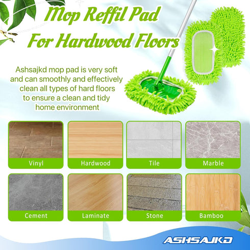 4 Pack Reusable Mop Refills Pad, Compatible for Swiffer Sweeper Mop, Microfiber Cotton Pads for Floor Cleaning