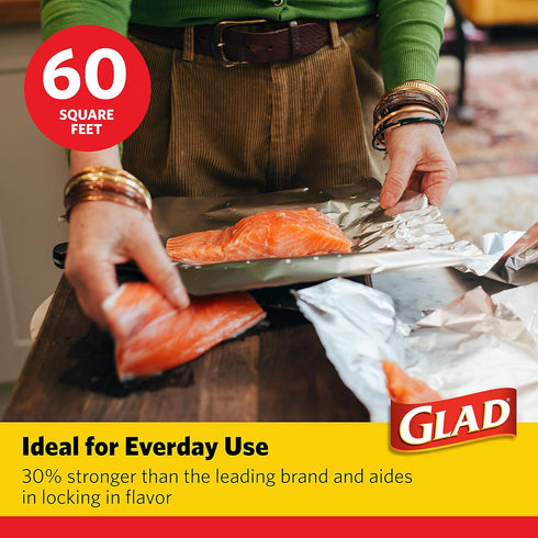 Glad Aluminum Foil - 60 Square Feet for Grilling, Roasting, Baking