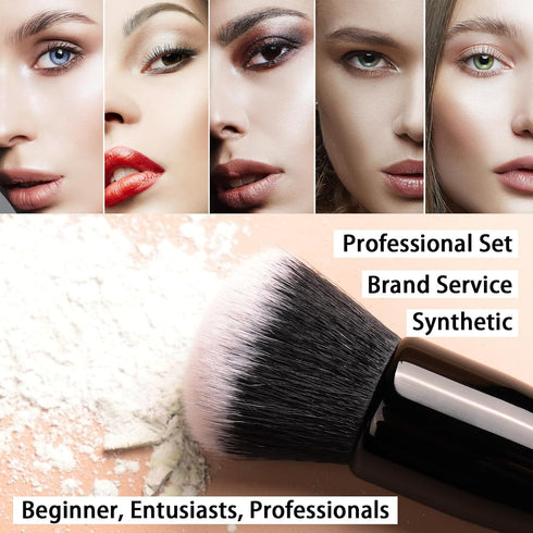 Raffaello Makeup Brushes 15Pcs Premium Synthetic Brush Set for Foundation, Contour, Blush, Concealer, Eye Shadow