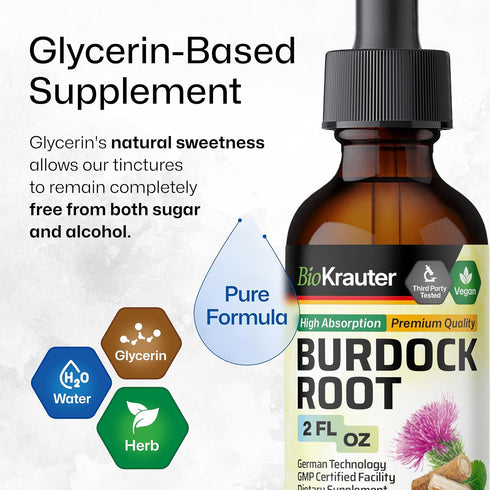 Burdock Root Tincture - Organic Extract Liquid Supplement - Antioxidant Support - Vegan Drops 2 Fl.Oz.