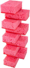 Pink Multi Use Scrub Sponges, Made in Europe, 9 Pack, Odorless Heavy Duty & Non Scratch Fiber for Kitchen & Bathroom
