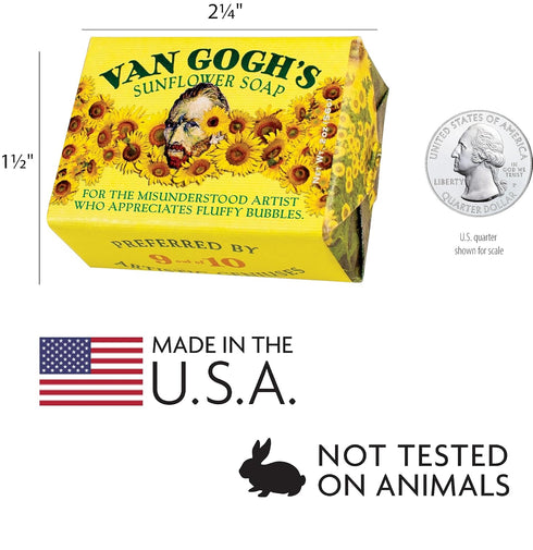 Vincent Van Gogh Sunflower Soap, Made in the USA