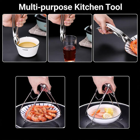 Lupnkl 2-Pack Hot Plate Gripper Tongs Kitchen Grip Aids Anti-Scald Bowl Holder Clip for Kitchen, Bowl Clip Hot Dish
