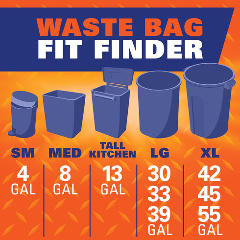 RFPE27744 30Gal - Hefty Easy Flaps LGE Trash Bags
