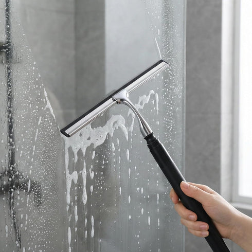 Toncoke 2 1 12 inch in Window Squeegee, Shower Squeegee Window Cleaning Kit with Extension Pole Long Handle Squeegee